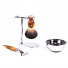 Men Manual Shaving Mane Brush Cleaning Brush Vintage Razor Bracket Manual Razor Brush Set