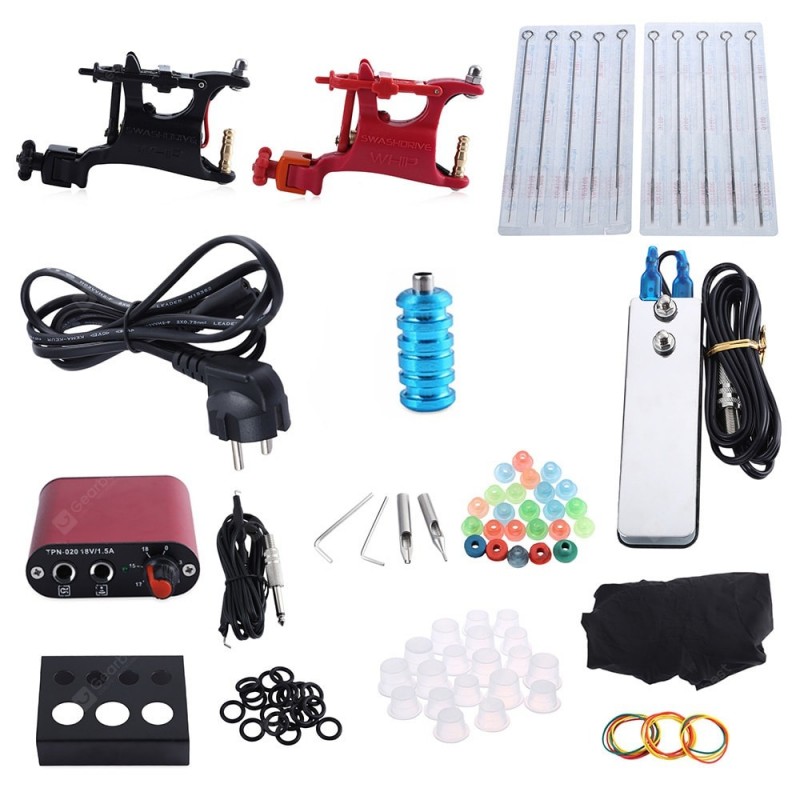 Professional Complete Tattoo Kit 2 Rotary Motor Machine Guns