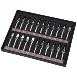 22pcs 304 Stainless Steel Tattoo Tips Gun Machine Nozzle Set