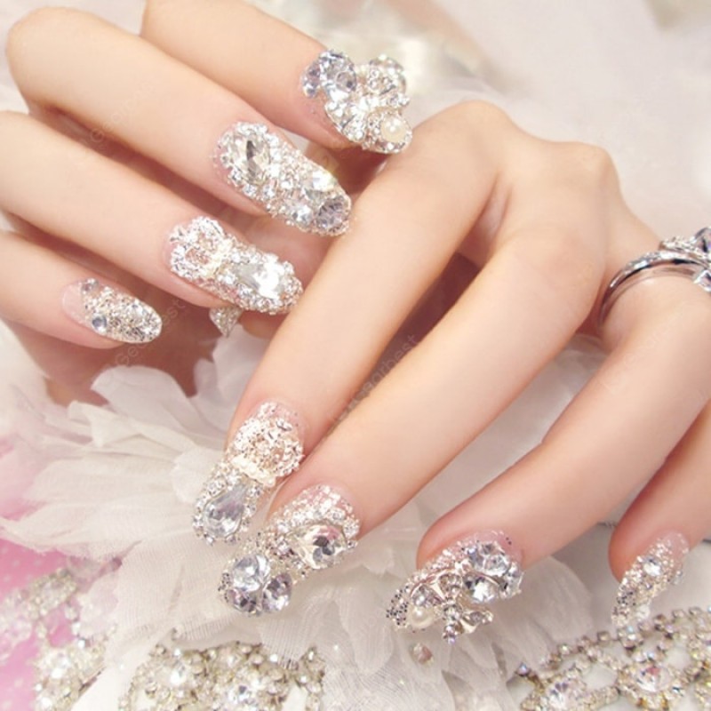 Shining Gem Bridal Nail Patch