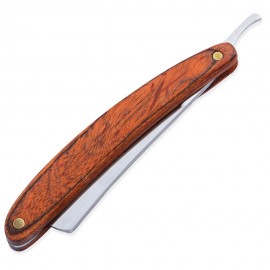 Wood Handle Straight Edge Stainless Steel Barber Razor Folding Shave Knife