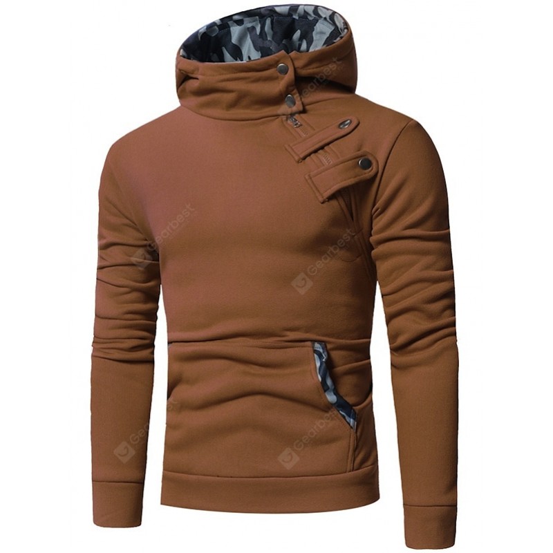 Stylish Slim Splicing Hooded Hoodies for Men