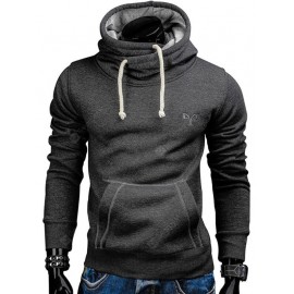 Whole Colored Drawstring Casual Hoodie