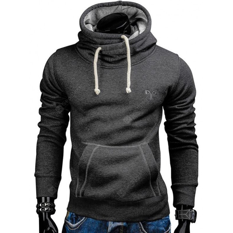 Whole Colored Drawstring Casual Hoodie