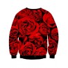 Rose Skull 3D Print Long Sleeve Crew Neck Sweatshirt