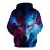 Star Sky Wolf Digital Print Sweater Couples Baseball Wear Hooded Hoodie