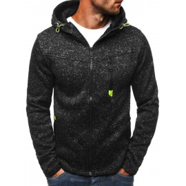 Slim Hooded Solid Color Full Zipper Hoodie