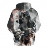 Trend Men's Digital Print Skull Pattern Hooded Sweater