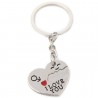 Pair of Love Heart Couple Keychains