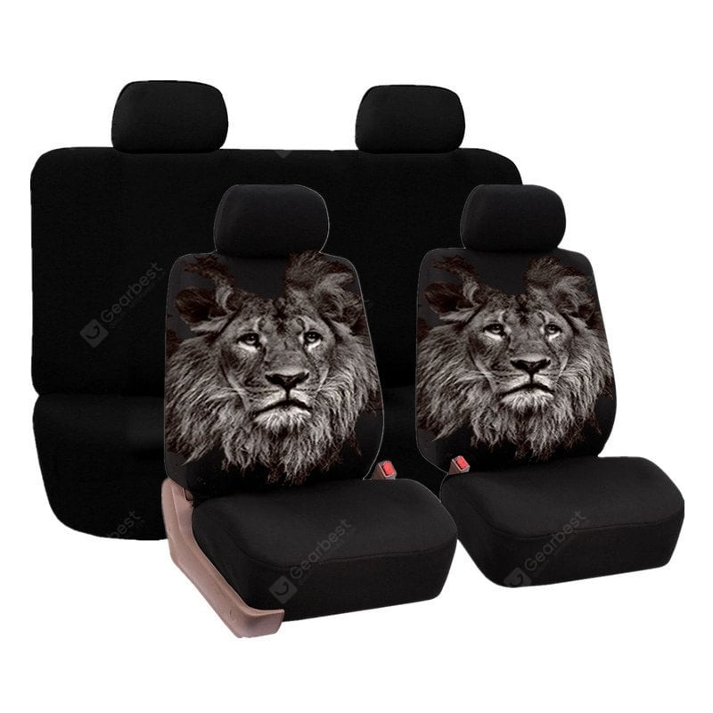 Universal Lion Head Pattern Car Seat Covers 8pcs