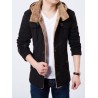 Thickening Removable Cap Middle Long Cotton Coat