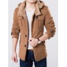 Thickening Removable Cap Middle Long Cotton Coat