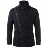 Spring Autumn Men's Coat British Style Solid Color Diagonal Zipper