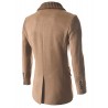 Stylish Comfortable Men Button Slim Woollen Coat