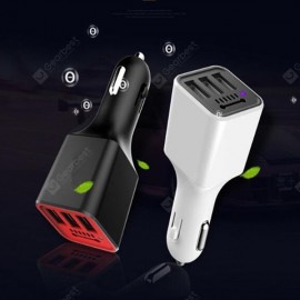 Car 3 USB Negative Ion Air Purifier Cigarette Lighter Multi-function Charger