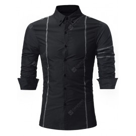 Personality Men Casual Slim Long-sleeved Shirt