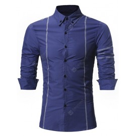 Personality Men Casual Slim Long-sleeved Shirt