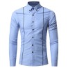 Personality Men Casual Slim Long-sleeved Shirt