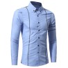 Personality Men Casual Slim Long-sleeved Shirt