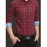 Slim Business Plaid Long Sleeve Shirt for Men