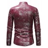 Print Base Casual Stand Collar Long Sleeve Shirt