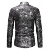 Print Base Casual Stand Collar Long Sleeve Shirt