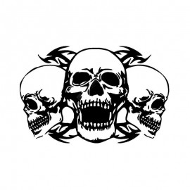 Triple Skull Car Sticker