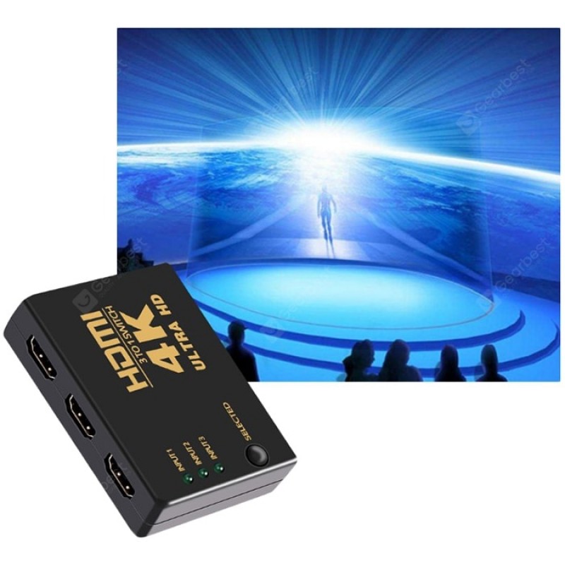 4K Mini HDMI Switch Splitter Box with Remote Control