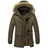 Winter Cotton Men's Long Suit Down Coat Plus Velvet Thickening Parka