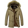 Winter Cotton Men's Long Suit Down Coat Plus Velvet Thickening Parka