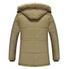 Winter Cotton Men's Long Suit Down Coat Plus Velvet Thickening Parka