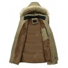 Winter Cotton Men's Long Suit Down Coat Plus Velvet Thickening Parka