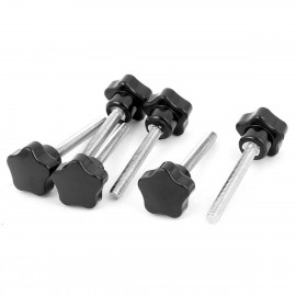 6 pcs M6 x 50 mm locking star-shaped plastic head male thread knob grip