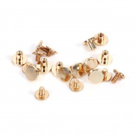 10sets Solid Brass Button Stud Screw Nail Screwback for Leather Rivet Belt DIY 6.5mm