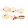 10sets Solid Brass Button Stud Screw Nail Screwback for Leather Rivet Belt DIY 6.5mm