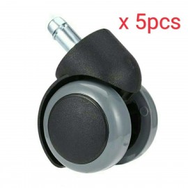 5pcs 50mm Office Chair 360 Degree swivel Roller Castor Wheels Black & Grey