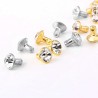 100pcs silver + 100 pcs golden Rivet with rhinestone diamond 7mm