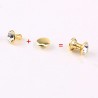 100pcs silver + 100 pcs golden Rivet with rhinestone diamond 7mm