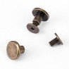 20pcs Flat Head Copper Brass Screws Nuts Leather Cap Accessory (6.5mm)