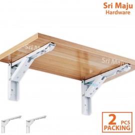 MAJU Folding Wall Shelf L Bracket with Spring Wall Mount Rack Support Iron L