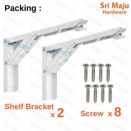 MAJU Folding Wall Shelf L Bracket with Spring Wall Mount Rack Support Iron L