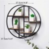 Wall Unit Retro Wood Industrial Style Metal Shelf Rack Storage Black