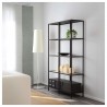 Vittsjo Shelving Unit Black-Brown Glass 100X175 Cm