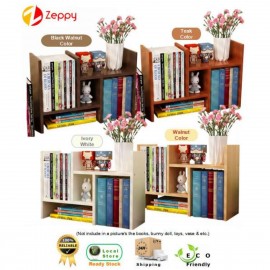 Portable Table DIY Wooden Book Shelf Bookcase Student Office Desk Storage Rack