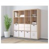 Kallax Shelving Unit White Stained Oak Effect 147X147 Cm