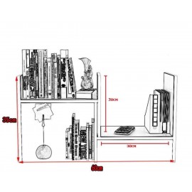 " Ready Stock " Portable Office Table Book Shelf Magazine Document Book Rack