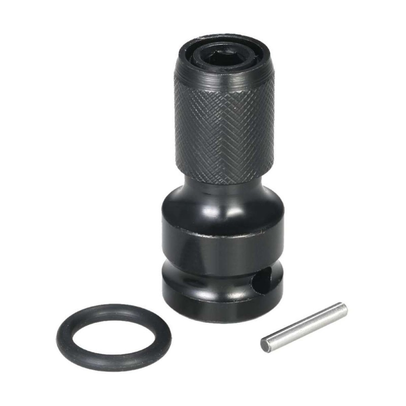 1/2" Square to 1/4" Hex Shank Socket Adapter Quick Release Chuck Converter for Impact and Ratchet Wrench