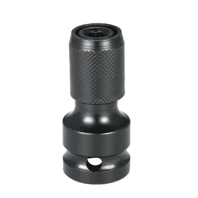 1/2" Square to 1/4" Hex Shank Socket Adapter Quick Release Chuck Converter for Impact and Ratchet Wrench