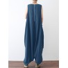 Irregular Sleeveless Loose Back Zipper Baggy Casual Jumpsuits