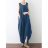 Irregular Sleeveless Loose Back Zipper Baggy Casual Jumpsuits